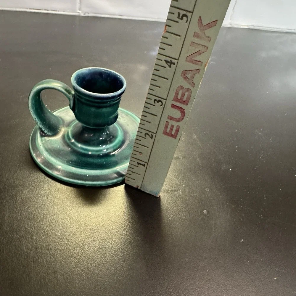Pottery Green Candlestick Holder Handmade by St Michael's House‎ Dublin Ireland